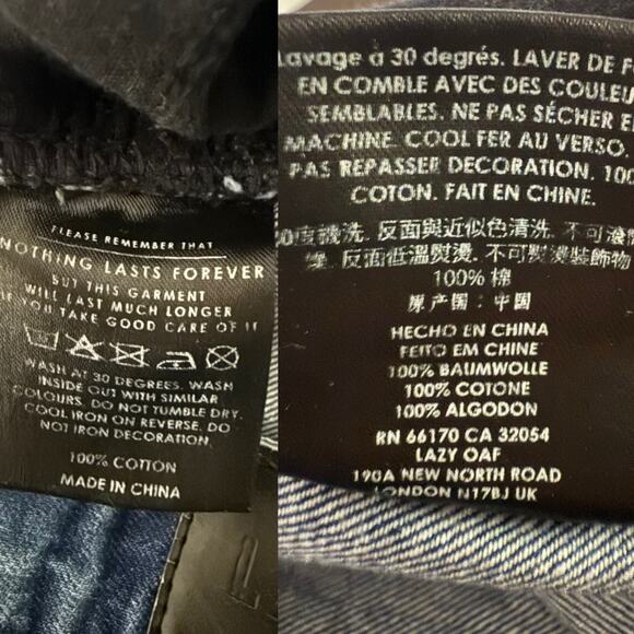 Lazy Oaf Embroidered Polka Dot High Waist Straight Leg Jeans Size 30 - Picture 5 of 7